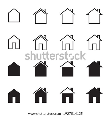 Home icon set. simple vector house illustration