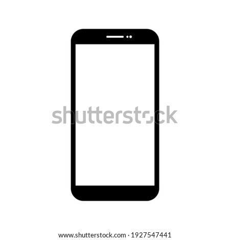 smartphone with blank white screen  isolated on white background. vector illustration