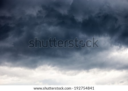 Dark ominous grey storm clouds - dramatic sky