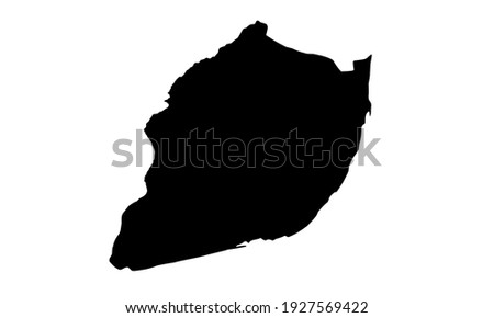 black silhouette of a map of the city of Lisbon in Portugal on a white background