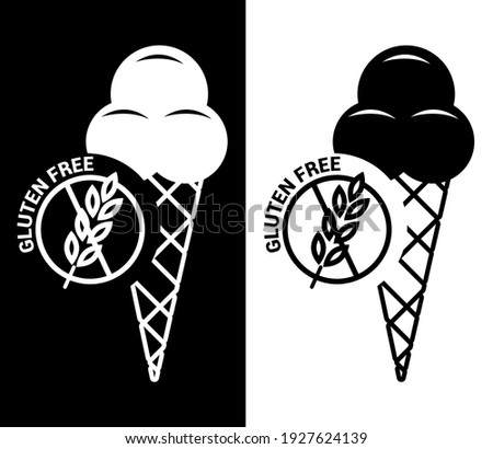 Vector image. Gluten free ice cream icon.