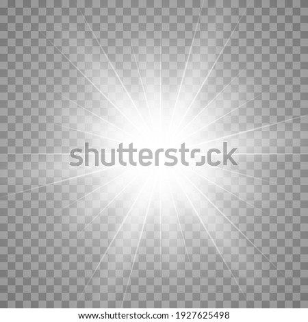 Vector glow light effect. Star burst isolated on transparent. Royalty-Free Stock Photo #1927625498