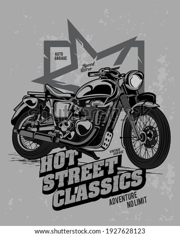 hot street classic, adventure motorbike illustration