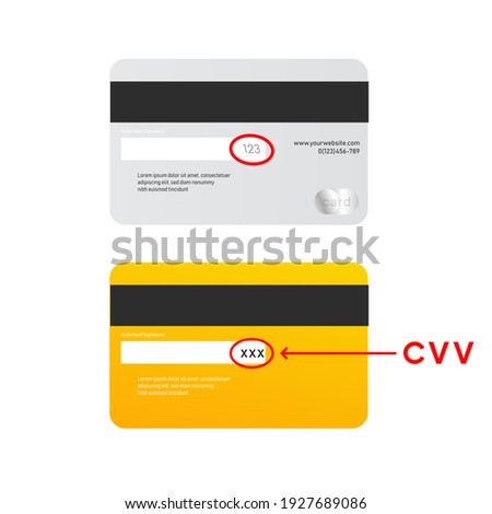 Credit card secure CVV code. Online payment caution.  Royalty-Free Stock Photo #1927689086