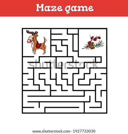 Maze game  for children Cute cartoon worksheet Vector illustration
