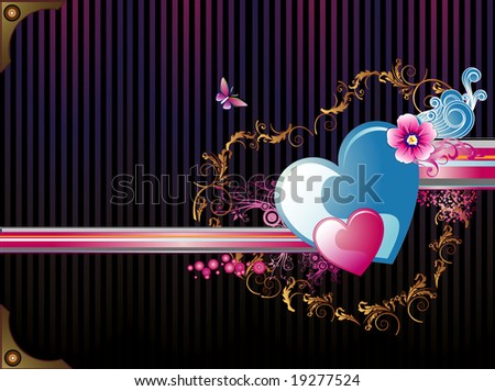 love glossy heart vector