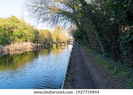 Beautiful photo of the Slough Arm of the Grand Union Canal, UK Royalty-Free Stock Photo #1927759844