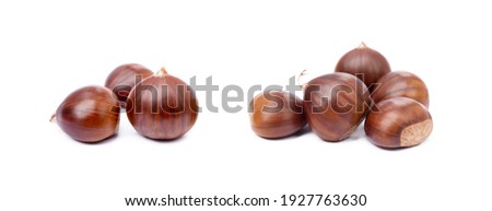 Chestnuts isolated on white background Royalty-Free Stock Photo #1927763630