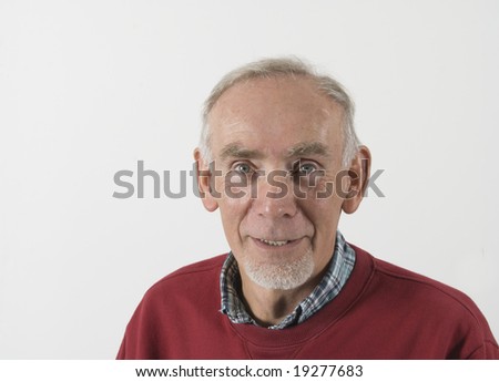 Senior man smiling happily