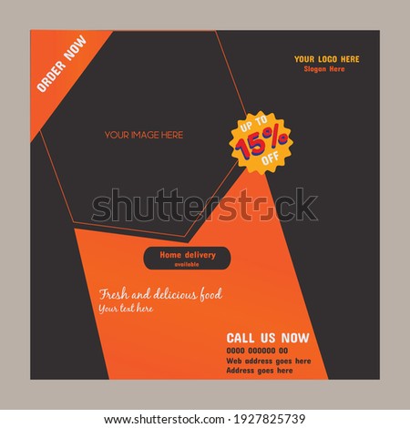 Social media post, square template geometric design suitable for food post.