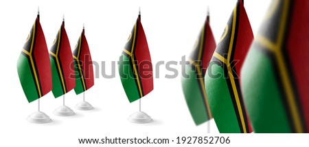Set of Vanuatu national flags on a white background