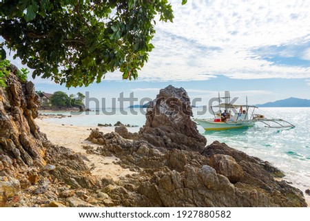 Island hoping at Coron island, Palawan, Philippines Royalty-Free Stock Photo #1927880582