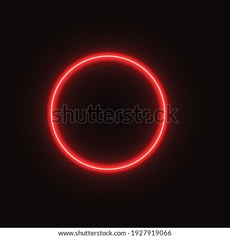 Red glowing neon circle, 3d illustration.