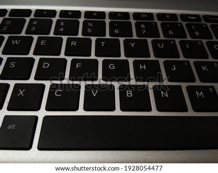 The alphabet on the Computer Keyboard