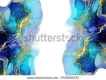 Alcohol ink painting method on the background of high-class abstract fluid painting Royalty-Free Stock Photo #1928086292