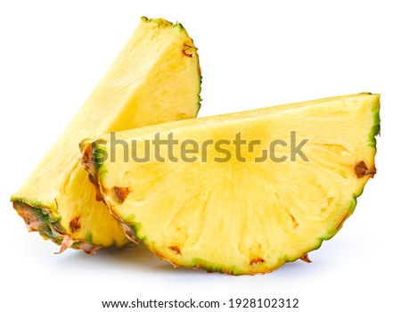 Pineapple slice isolated. Pineapple on white. Full depth of field. With clipping path Royalty-Free Stock Photo #1928102312