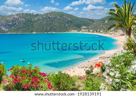 Amazing view at Agios Georgios Pagon beach in Corfu island, Greece Royalty-Free Stock Photo #1928139191