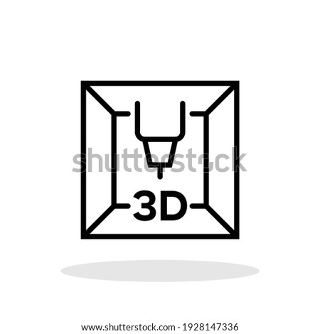 3D Printer icon in flat style. 3D printer symbol for your web site design, logo, app, UI Vector EPS 10. Royalty-Free Stock Photo #1928147336