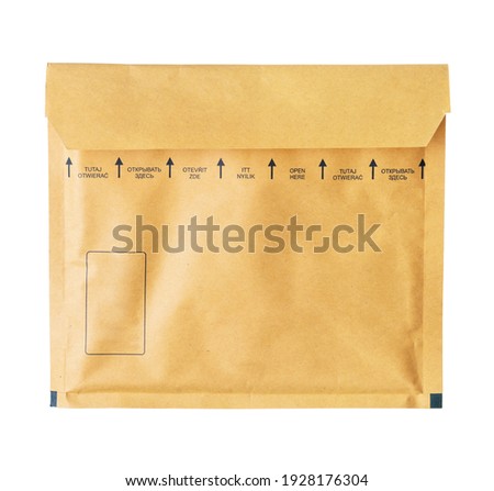 Yellow Blank Envelope Isolated on white background.