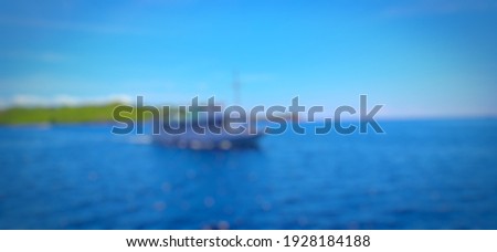 defocused abstract background of ships in the sea of ​​Komodo Island, East Nusa Tenggara, Indonesia