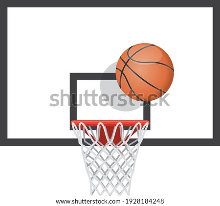 Image illustration of basketball and goal (front)