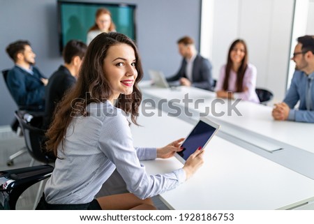Business people discussing documents and ideas at meeting Royalty-Free Stock Photo #1928186753