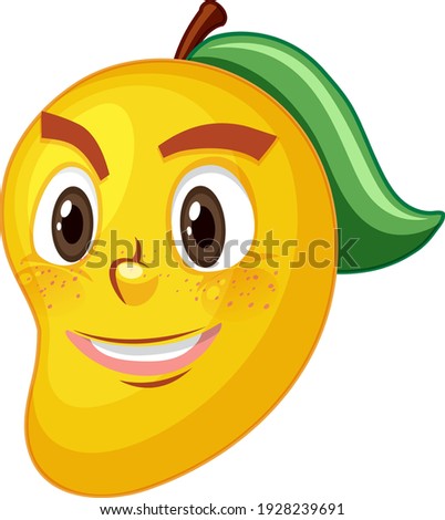 Mango cartoon character with facial expression illustration