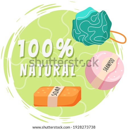 Natural handmade organic soap bar and shampoo spa and body care with herb and aroma oil. Against chemical detergents. Eco-friendly lubricant and skin hygiene with eco herbal cosmetics for bath