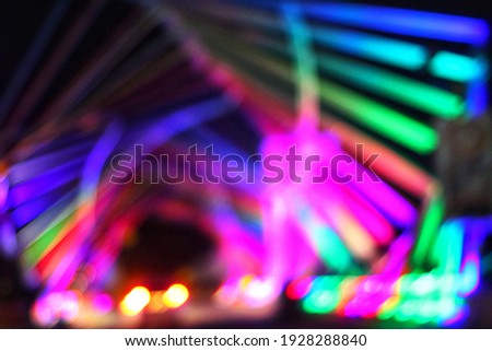 Blurred image of the lights decorating the bridge