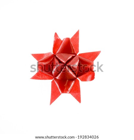 red small ribbon bow isolated on white background, clipping
