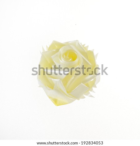 white small ribbon bow isolated on white background, clipping