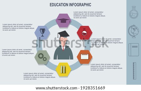 Education infographic template vector. Education university infographic