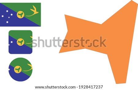 Map and flag of christmas island