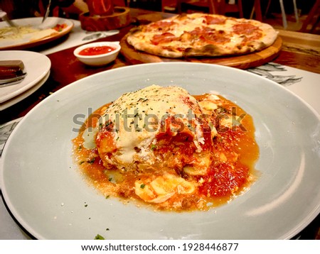 A Picture of Lasagna at a Certain Diner