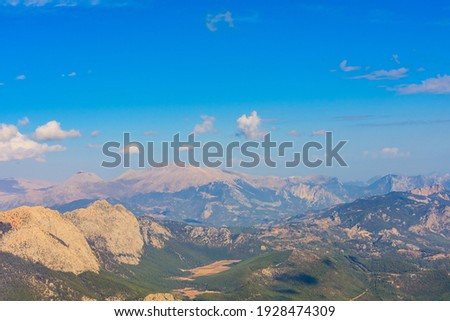 View on Taurus mountains from summit of Tahtali mountain