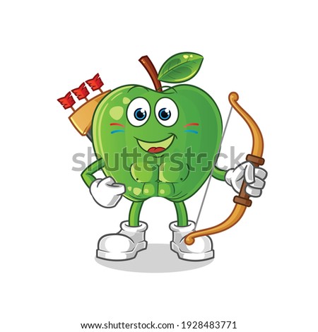 green apple native american tribe character. cartoon mascot vector