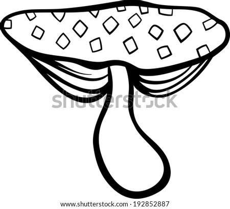 Black and White Cartoon Illustration of Toadstool Poison Fungus for Coloring Book