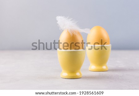 Easter eggs decorations over retro background. Easter composition.