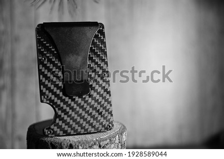 holder for cards on a stand made of wood black and white version. High quality photo