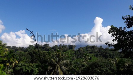 White Clouds and Blue Sky with Beautiful Unseen Nature view in Sri Lanka