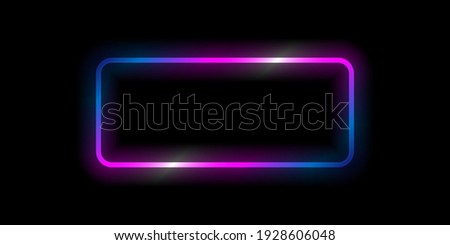 Neon frame gradient purple pink magenta dark blue glowing vector illustration. Royalty-Free Stock Photo #1928606048