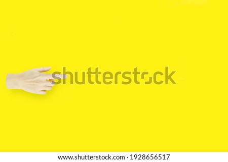 Hand making gesture by single index finger. Hand sign. Index Finger Pointing Forward.