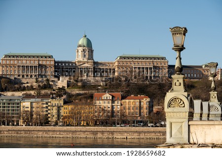 Amazing view about the Buda royal palace in Budapest Hungary
 Royalty-Free Stock Photo #1928659682