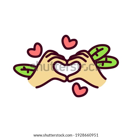 Isolated hands forming heart. Valentines day - VEctor