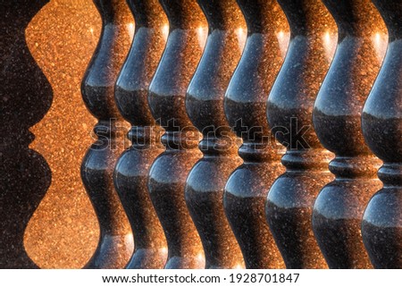 An Abstract Pattern Formed By A Side-Lit Balustrade And Its Shadow