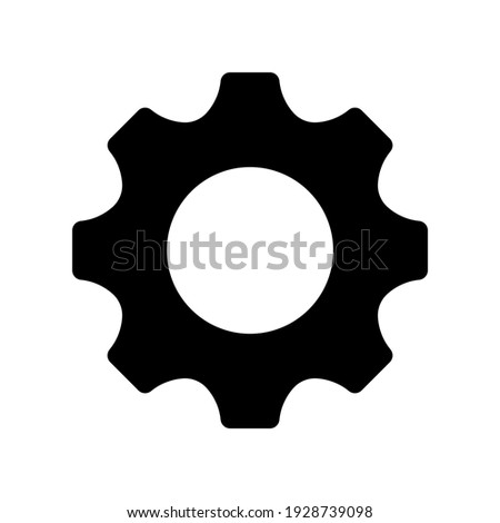 Settings isolated flat vector icon. Gear symbol. Vector gear tool or button for web application or UI.  Royalty-Free Stock Photo #1928739098