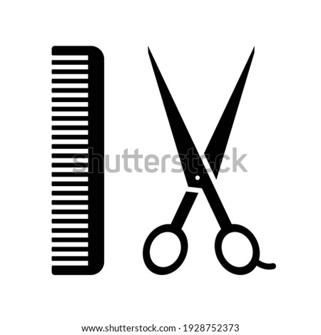 Comb and scissors icon. vector illustration.