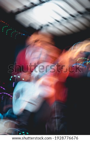 The energy of blurry abstract guitarist