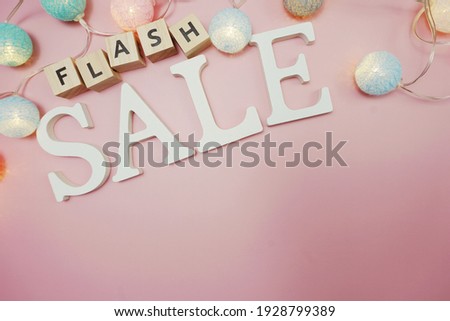 Flash Sale word alphabet letter on pink background