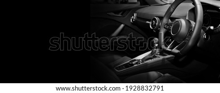 Car ventilation system and air conditioning - details and controls of modern car, free space on left side for text. Royalty-Free Stock Photo #1928832791